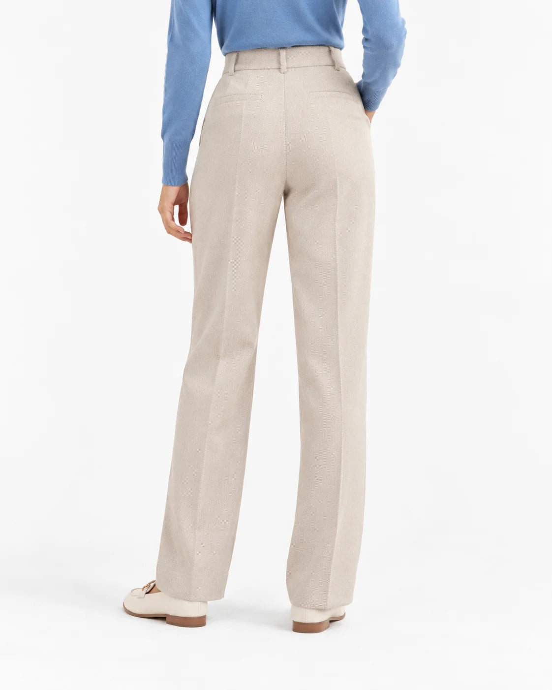 Textured High-Waist Trousers