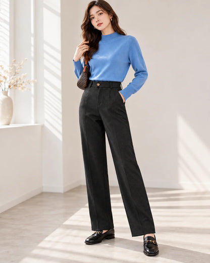 Textured High-Waist Trousers