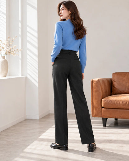 Textured High-Waist Trousers