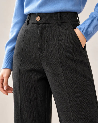 Textured High-Waist Trousers
